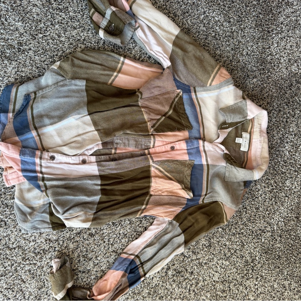 Lucky Brand Kids Plaid Shirt - Pink, Green, Cream